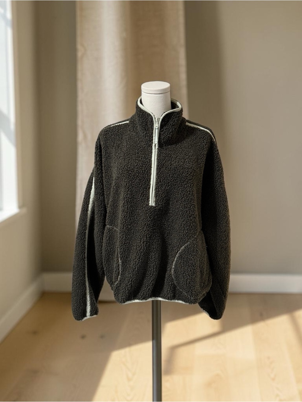 Old Navy‎ Sherpa Loose Quarter Zip SZ LG